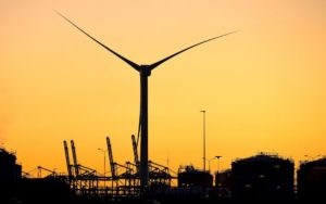 Giant wind turbine on Maasvlakte