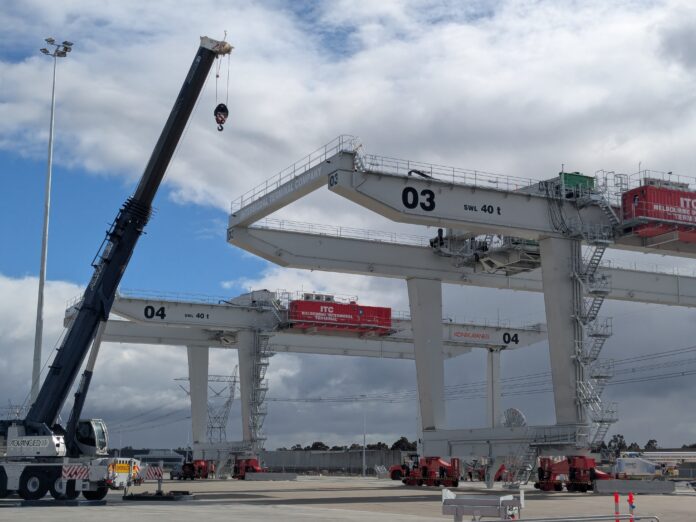 03 and 04 MIT gantry cranes being erected