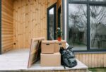 moving boxes on the porch