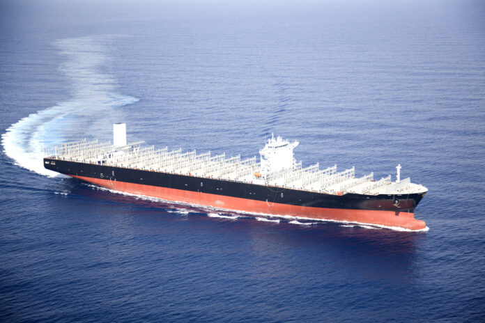 A container ship of the same class built by HJSC