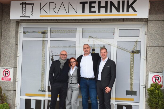 From left to right: Marco Guariglia, Managing Director Sales Liebherr Tower Cranes; Sanela Zanko, Managing Director KranTehnik EU; Mario Zanko, Technical Director KranTehnik EU; Jochen Schwarz, Area Sales Manager Liebherr Tower Cranes.