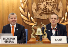 IMO advances wind propulsion framework (Left to Right): Arsenio Dominguez, Secretary General of IMO and Erik Tvedt Special Adviser, Naval Architect of Danish Maritime Authority