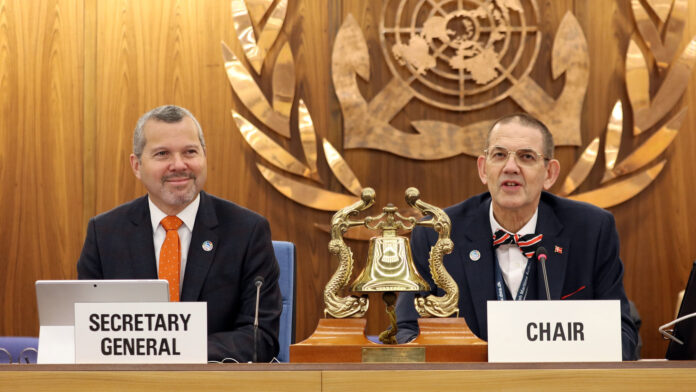 (Left to Right): Arsenio Dominguez, Secretary General of IMO and Erik Tvedt Special Adviser, Naval Architect of Danish Maritime Authority