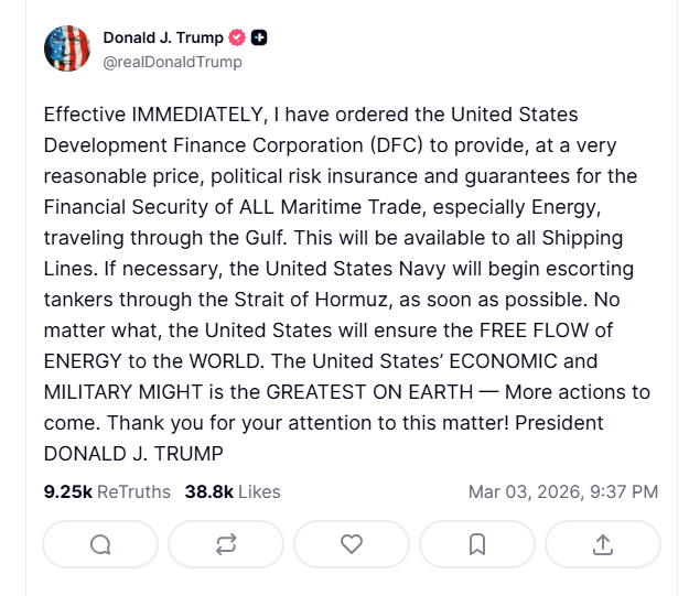 President DONALD J. TRUMP statement