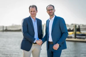 Jérôme Hilt, Project Director of Pennavel (left), and Ken Ilacqua, Offshore Wind Director of Q ENERGY France
