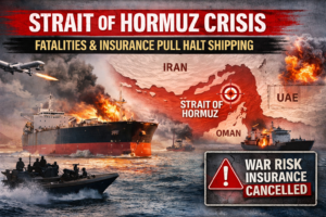 Strait of Hormuz Crisis: Fatalities and insurance pull halt shipping