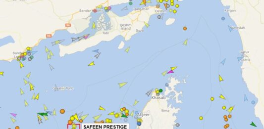 A Malta-flagged container ship, identified as the Safeen Prestige, was struck by a missile today, while transiting the Strait of Hormuz.