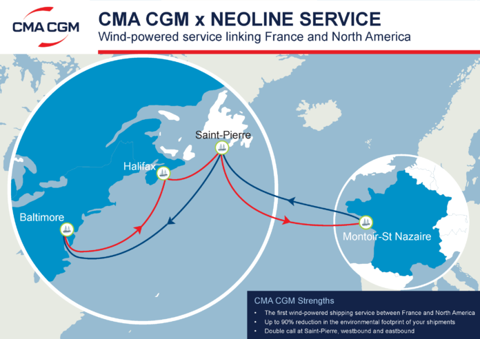 CMA CGM announced an enhancement ,offering customers access to sailings operated by the wind-powered vessel NEOLINER ORIGIN.
