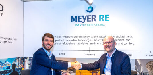 Photo Caption (L to R): Joshua Divin, ABS Senior Vice President, Marine Business Development, with Dr. Paul Meyer, Managing Director, Alfred Maritime GmbH, at the 2026 Seatrade Cruise Global conference in Miami Beach, Florida