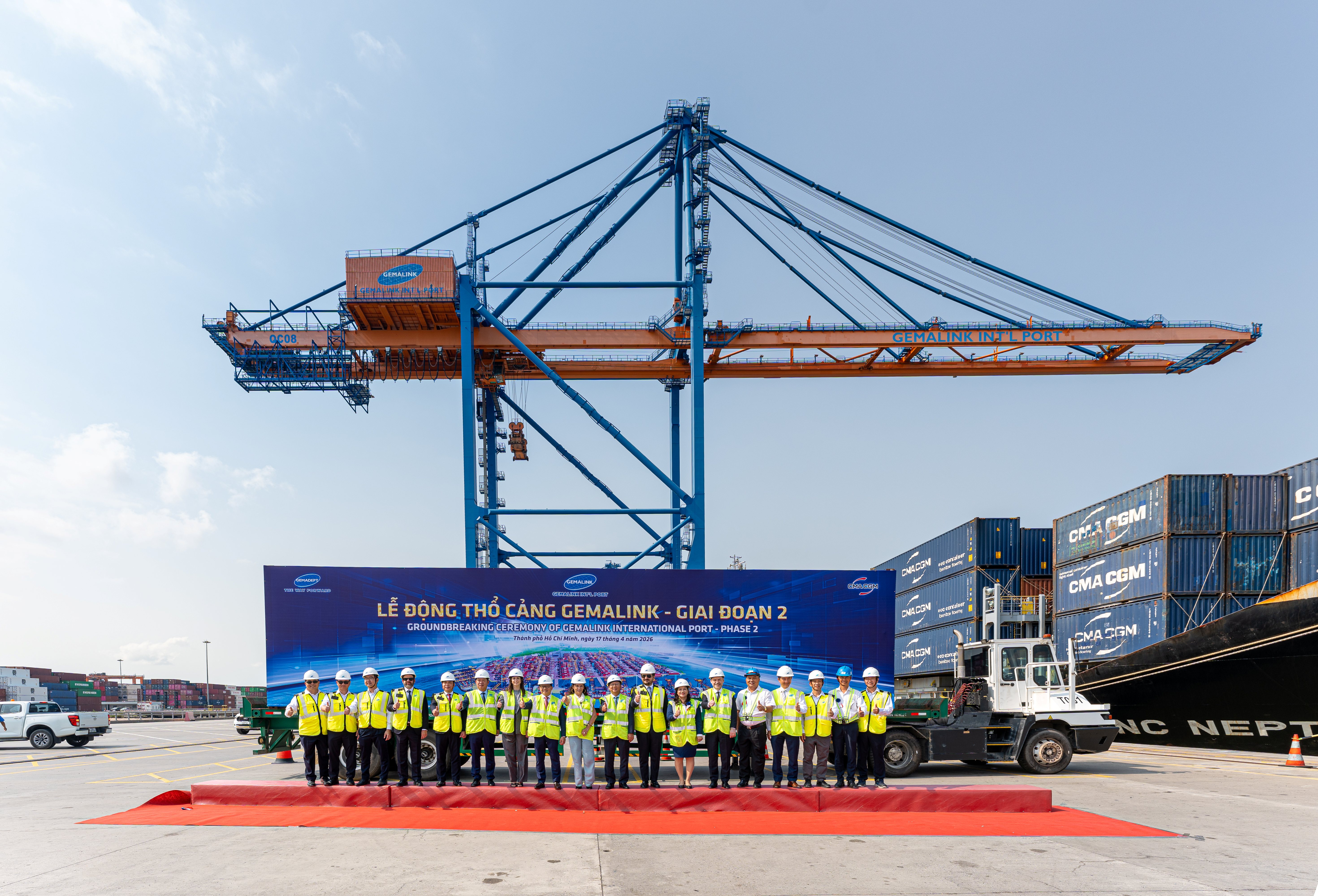 The CMA CGM Group and Gemadept have launched Phase 2 of the Gemalink container terminal in Cai Mep, southern Vietnam.