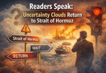 Readers Speak: Uncertainty clouds return to Strait of Hormuz Readers Speak: Uncertainty clouds return to Strait of Hormuz