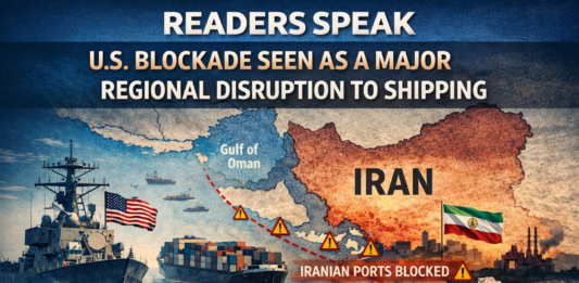 Readers Speak: U.S. blockade seen as regional shipping disruption