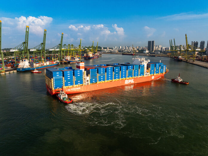 "PIL’s Kota Ocean at Singapore Port": PIL’s Kota Ocean at PSA’s Singapore terminal