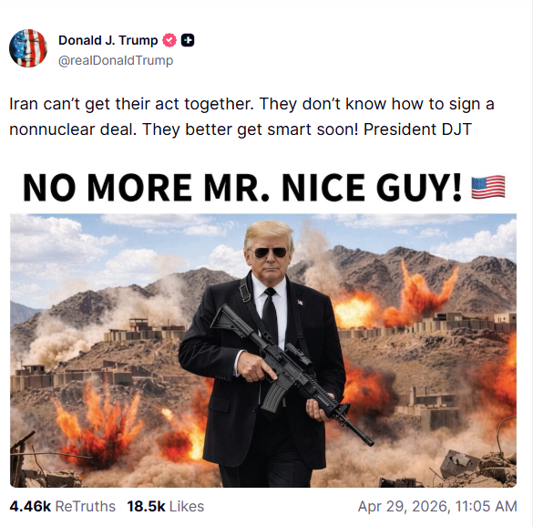 Trump on Truth Social 