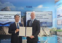 ABS grants approval in principle to Samsung for data centre ABS has issued an Approval in Principle certificate to Samsung Heavy Industries for its design of a 50-megawatt floating data centre.