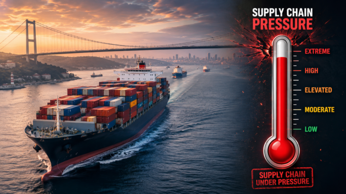 Supply chain stress indexes are flashing red again as Global Supply Chain Pressure Index has risen for three consecutive months.