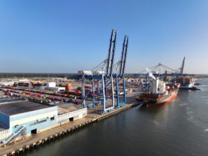 SC Ports is taking the first step to prepare the former paper mill site for port operations, with plans to handle ro-ro cargo at North Charleston Terminal. (Photo/Matthew Peacock)