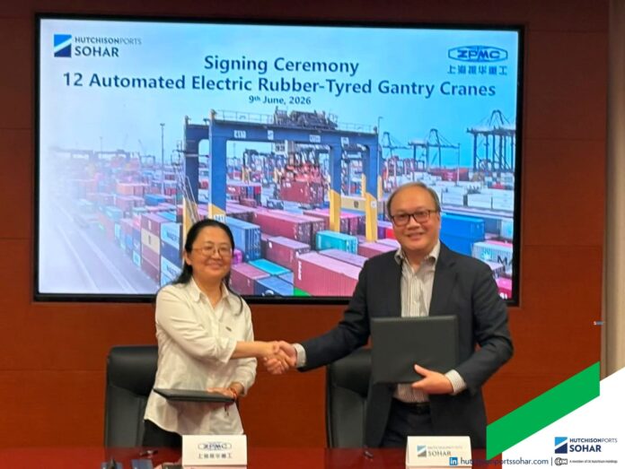 Hutchison Ports Sohar has signed an agreement with ZPMC