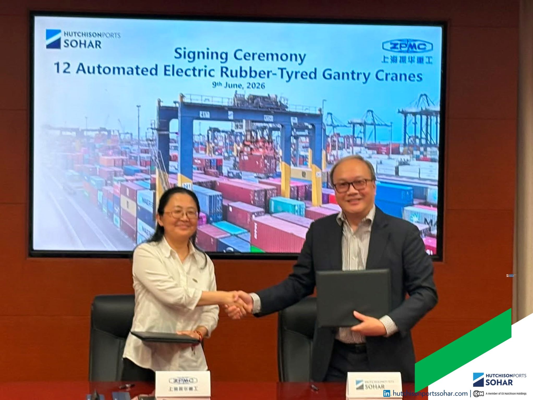 Hutchison Ports Sohar 12 adet otomatik elektrikli vinç sipariş etti