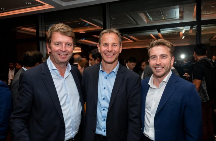 Albrecht Grell, Managing Director, OceanScore, Torbjorn Dimblad, Chief Information Officer, Anglo-Eastern and Leo Grayson, Head of APAC, OceanScore.