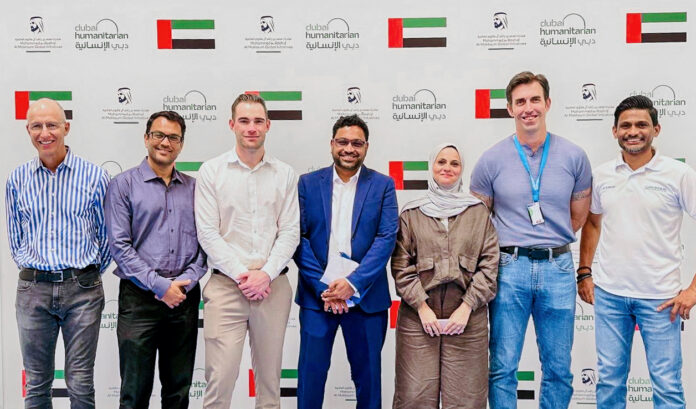 From left to right: Dirk Goedhart, Managing Director Africa / Middle East at Rhenus Logistics; Habeeb Kunhipurayil, Regional Manager Middle East – Air & Ocean at Rhenus Logistics; Cameron-Scott Hughes, Financial Manager Africa / Middle East at Rhenus Logistics; Sayid Kunhipurayil, Logistics Development Manager, Aid & Relief - Middle East at Rhenus Logistics; Lubna Hashem, Supply Chain Expert at Dubai Humanitarian; Patrick Adler, Logistics Specialist / Dubai warehouse manager at UNICEF Supply Division; Riyas Kizhakkayil, Operations Manager, Aid & Relief - Middle East at Rhenus Logistics. Credits: Rhenus Group From left to right: Dirk Goedhart, Managing Director Africa / Middle East at Rhenus Logistics; Habeeb Kunhipurayil, Regional Manager Middle East – Air & Ocean at Rhenus Logistics; Cameron-Scott Hughes, Financial Manager Africa / Middle East at Rhenus Logistics; Sayid Kunhipurayil, Logistics Development Manager, Aid & Relief - Middle East at Rhenus Logistics; Lubna Hashem, Supply Chain Expert at Dubai Humanitarian; Patrick Adler, Logistics Specialist / Dubai warehouse manager at UNICEF Supply Division; Riyas Kizhakkayil, Operations Manager, Aid & Relief - Middle East at Rhenus Logistics. Credits: Rhenus Group