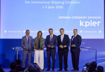 Posidonia 2026 opens its gates as Strait of Hormuz remains closed (from left) Mr. Arsenio Dominguez, Secretary-General of the International Maritime Organisation (ΙΜΟ) Mrs. Melina Travlos, President of the Union of Greek Shipowners (UGS) Mr. Kyriakos Mitsotakis, Prime Minister of Greece Mr. Apostolos Tzitzikostas, European Commissioner for Sustainable Transport and Tourism Mr. Theodore Vokos, Managing Director of Posidonia Exhibitions S.A.