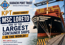 MSC Loreto calls at Karachi Port as one of the world’s largest container ships MSC Loreto calls at Karachi Port as one of the world's largest container ships