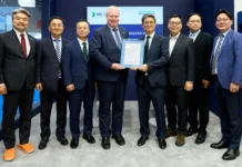 DNV grants AiP to HHI for LPG dual-fuel feeder container ship design Vidar Dolonen, Regional Manager Korea & Japan, DNV Maritime, presented the AiP certificate to Hongryeul Ryu, CTO of HD Hyundai Heavy Industries at the Posidonia Trade Fair.