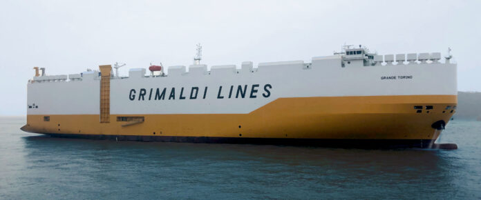 Grimaldi Group Grande Torino has safely transited the Strait of Hormuz after spending more than 100 days stranded in the Persian Gulf.