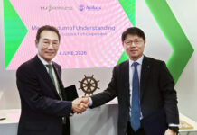 HJSC and HD Hyundai Avikus partner on autonomous navigation technology MOU Signing Ceremony (from left: Yoo Sang-cheol, CEO of HJ Shipbuilding & Construction (HJSC), and Kang Jae-ho, CEO of HD Hyundai Avikus)