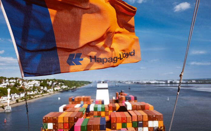 Hapag Lloyd vessel and flag
