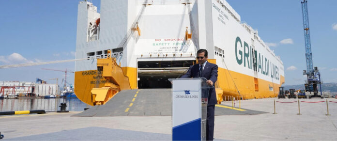 Grimaldi Group presented its latest Pure Car & Truck Carrier (PCTC), Grande Istanbul, during a ceremony at Autoport in Kocaeli, Türkiye.