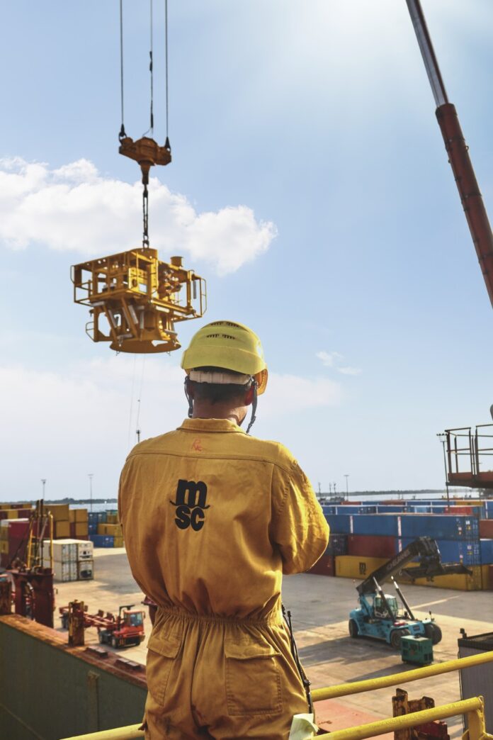 MSC worker on harbour