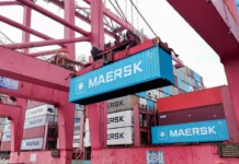 Maersk raises S5S contingency surcharge blue-maersk-container-being-moved-by-a-crane-in-a-terminal