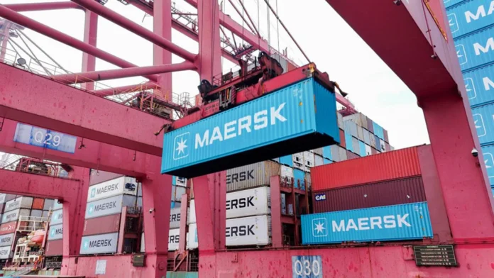 blue-maersk-container-being-moved-by-a-crane-in-a-terminal