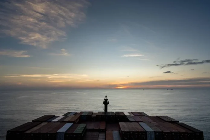 Hapag ship sunset