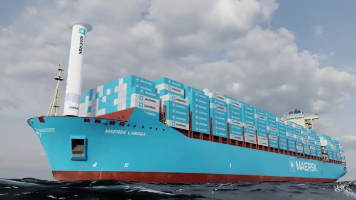 CGI-generated image of a 8,700 TEU Maersk Lima class