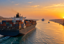 The Suez Route Is Returning. The Voyage Is Not Yet Normal. Container ship transiting the Suez Canal as shipping services gradually return to the route.