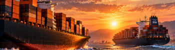 Hapag-Lloyd and ZIM container ships sail near a major port as the carriers advance their proposed US$4.2 billion acquisition deal.