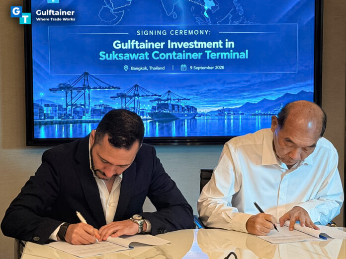 PR_thai Gulftainer has signed an agreement for a strategic investment in Suksawat Terminal marking the company's entry into Thailand.