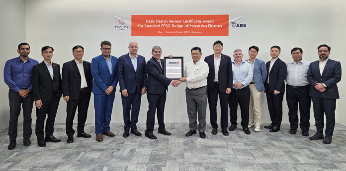 ABS has issued a Basic Design Review certification to Hanwha Ocean for a floating production, storage and offloading vessel design.