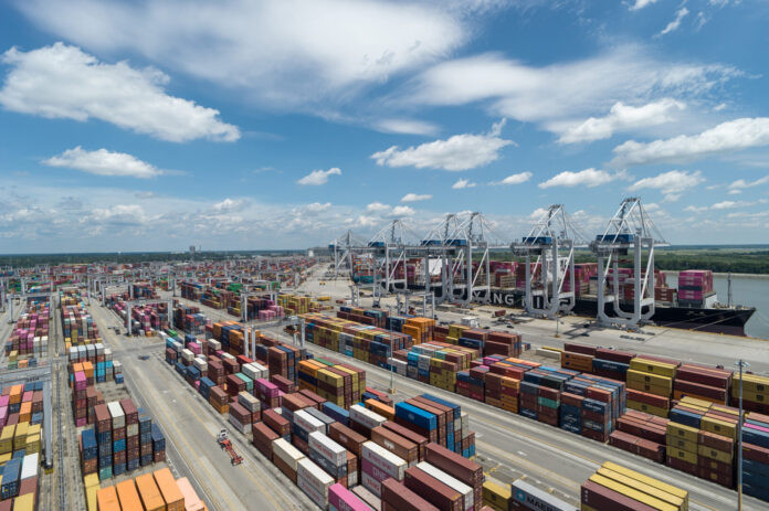 The Port of Savanah handled more than 500,000 twenty-foot equivalent container units in September 2026, a record for the month. (Georgia Ports) The Port of Savanah handled more than 500,000 twenty-foot equivalent container units in September 2026, a record for the month. (Georgia Ports)