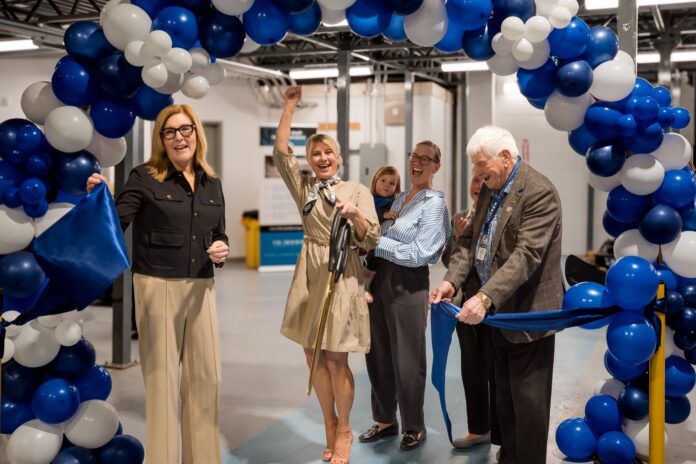 Anna Galoni, Sandy Thomson, Marianna Thomson, MP Karina Gould and MPP Natalie Pierre cut the ribbon to officially mark the opening of Plant 3