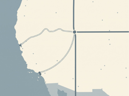 Freight corridors and rail lines meeting at Salt Lake City