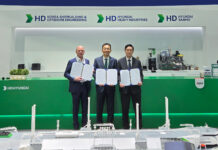 ABS, HD KSOE and Siemens develop digital twin for ammonia vessel safety (L to R): Matthew Mueller, ABS Vice President, North Pacific Business Development; Chang Kwangpil, HD KSOE Senior Executive Vice President and Chief Technology Officer; and Mingi KIM, Siemens Digital Industries Software Sr. Enterprise Sales Manager