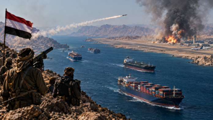 Why the width of the Houthi target set, not the strikes on Riyadh, will decide Red Sea shipping risk.